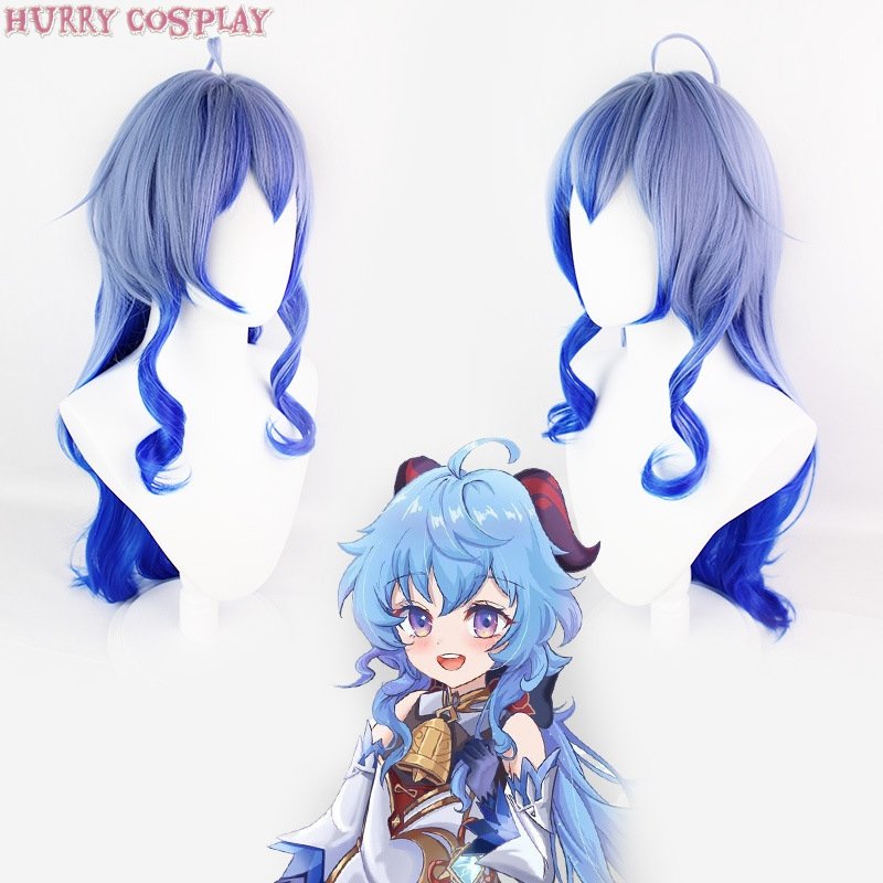 Game Cosplay,Genshin Impact,Wigs,Genshin Impact Ganyu Linkage Cosplay Costume - Wig